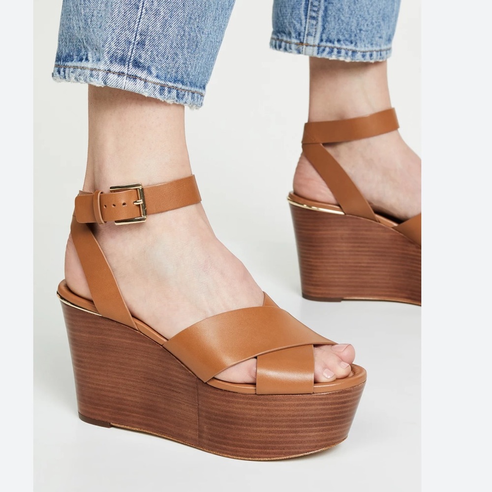Michael Kors Abbott Wood Wedge Sandals